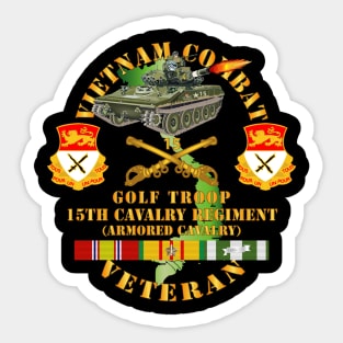 Vietnam Combat Veteran w  15th Cavalry Regiment - Armored Cav w VN SVC Sticker